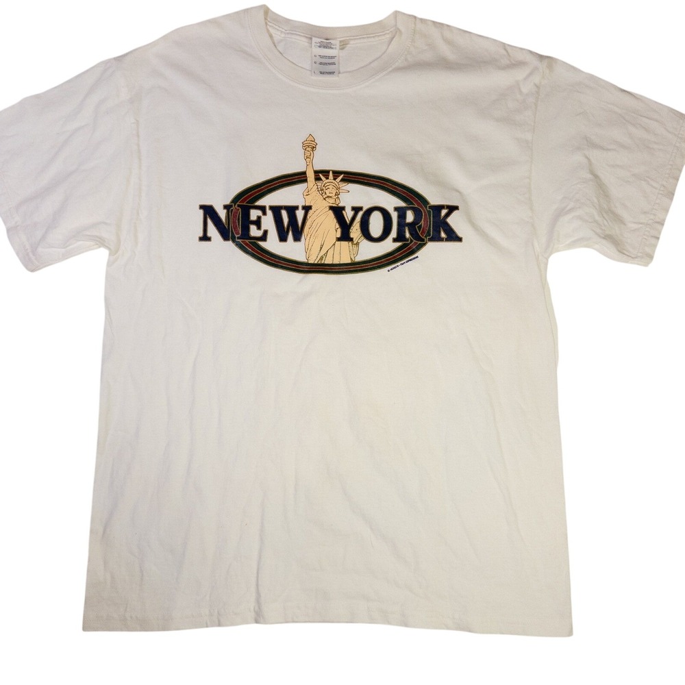 MCMXCVI F&M‎ Expressions Single Stitch Vintage New York T-Shirt White Mens L